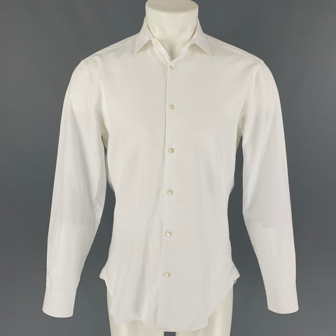 JOHN VARVATOS Size S White Cotton Button Up Long Sleeve Shirt