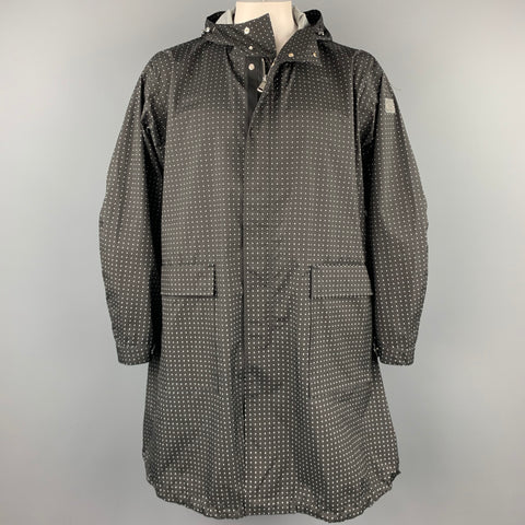 PAUL & SHARK Size M Black & White Dots Polyester / Nylon Oversized Raincoat
