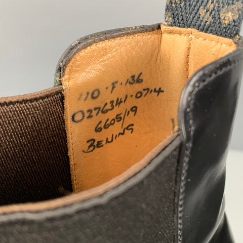CHURCH'S Size 12 Black Leather Pull On Boots