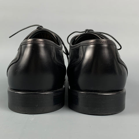 LOUIS VUITTON Size 7.5 Black Patent Leather Cap Toe Lace Up Shoes