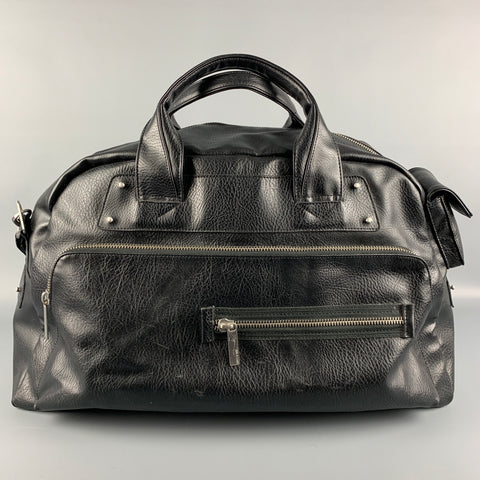 MATT & NAT Black Polyvinyl Shoulder Strap Duffle Bag