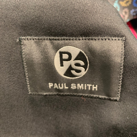 PS by PAUL SMITH Size 44 Black Cotton Elastane Notch Lapel Suit