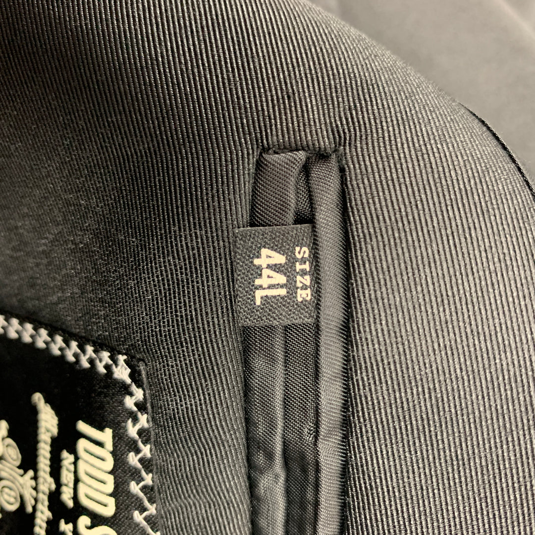 TODD ​​SNYDER Talla 44 Abrigo deportivo largo con solapa de pico de lana negra