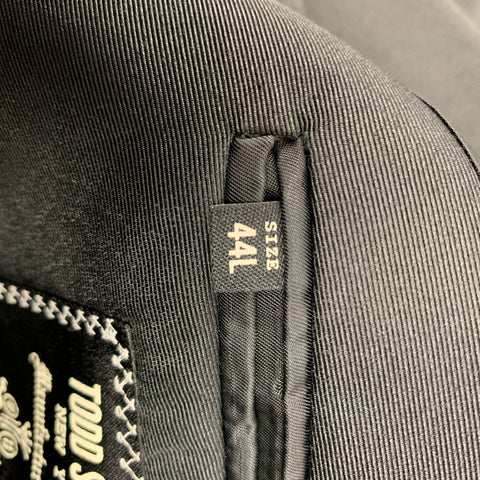 TODD SNYDER Size 44 Long Black Wool Peak Lapel Sport Coat