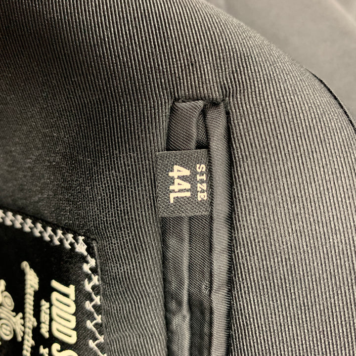 TODD ​​SNYDER Talla 44 Abrigo deportivo largo con solapa de pico de lana negra