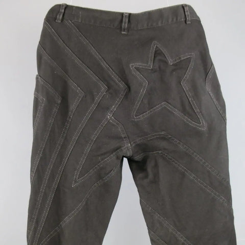 GARETH PUGH Size 28 Black Star Patchwork Denim Skinny Jeans GARETH PUGH
