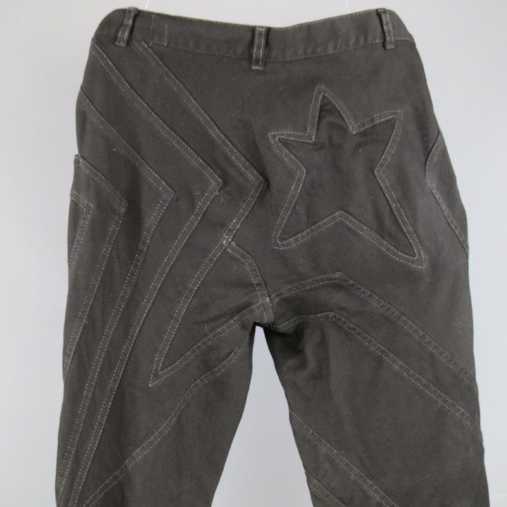GARETH PUGH Taille 28 Jean skinny en denim patchwork étoile noire