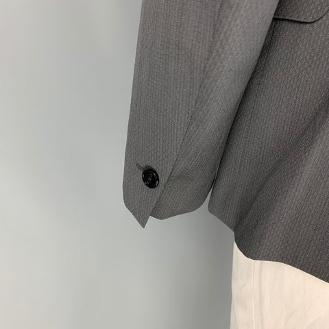 PS by PAUL SMITH Size 46 Dark Gray Diamond Shawl Collar Black Sport Coat