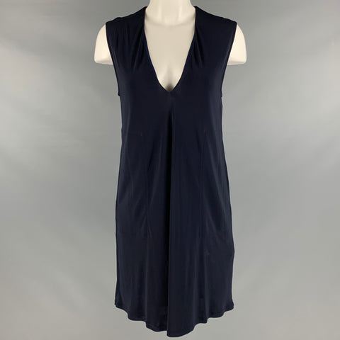 HELMUT LANG Taille XS Robe Col V Viscose Marine
