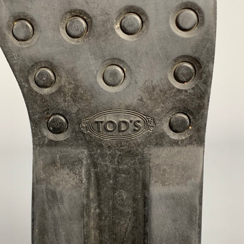 TOD'S Mocasines sin cordones con correa Penny de cuero negro talla 8