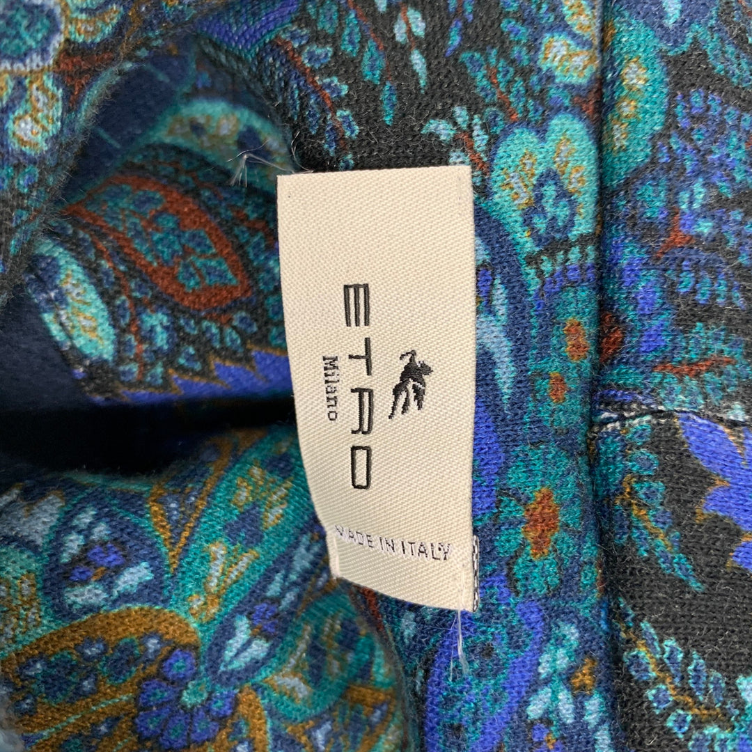 ETRO Size S Multi-Color Paisley Cotton Hooded Sweatshirt