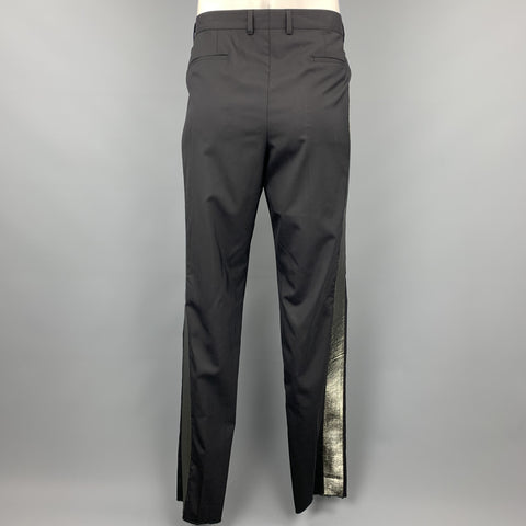ROBERTO CAVALLI Size 38 Black Wool Tuxedo Dress Pants