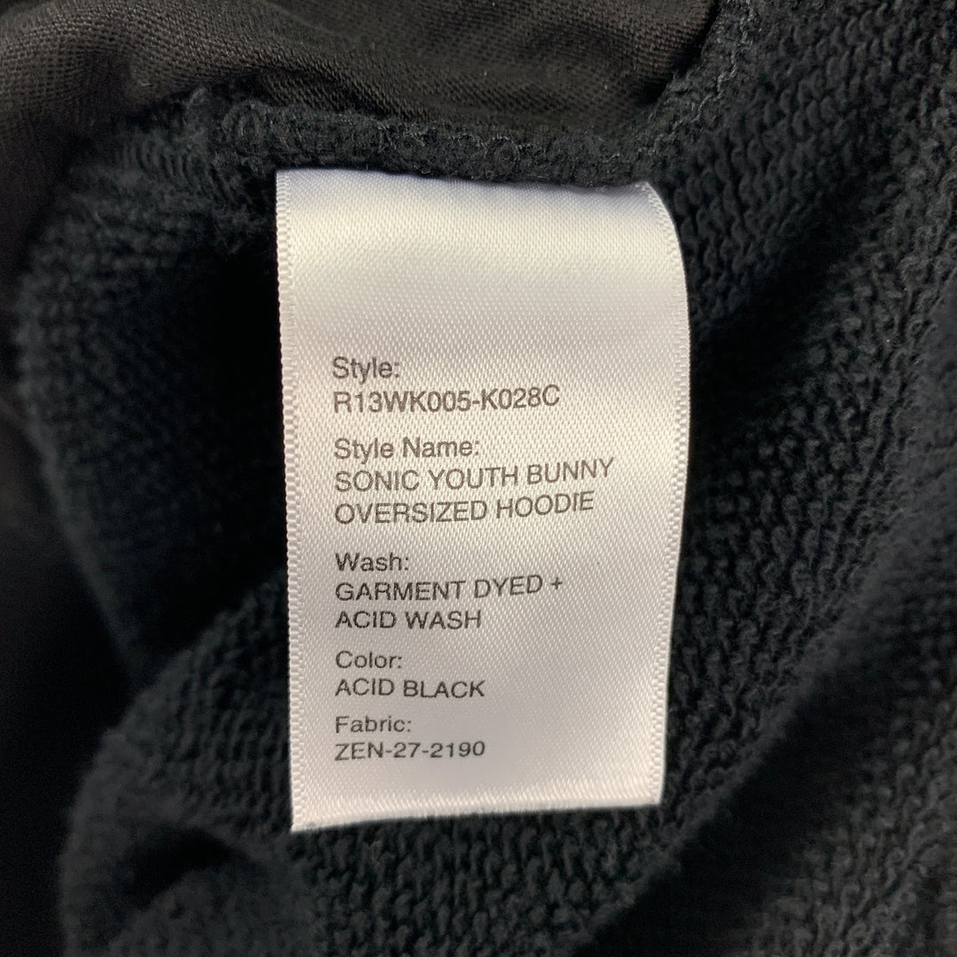 R13 Taille S Noir Rose Graphique Coton Lyocell Sweatshirt Oversize