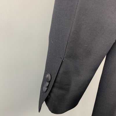 TOMORROWLAND Size 34 Black Wool Peak Lapel Tuxedo Suit