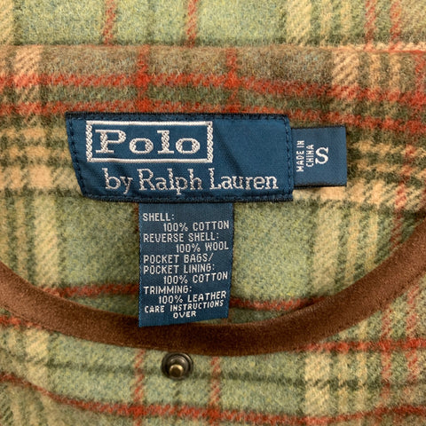 POLO by RALPH LAUREN Size S Olive Brown Plaid Reversible Jacket