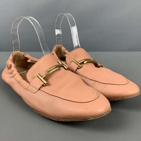 TOD'S Zapatos planos de cuero beige talla 11