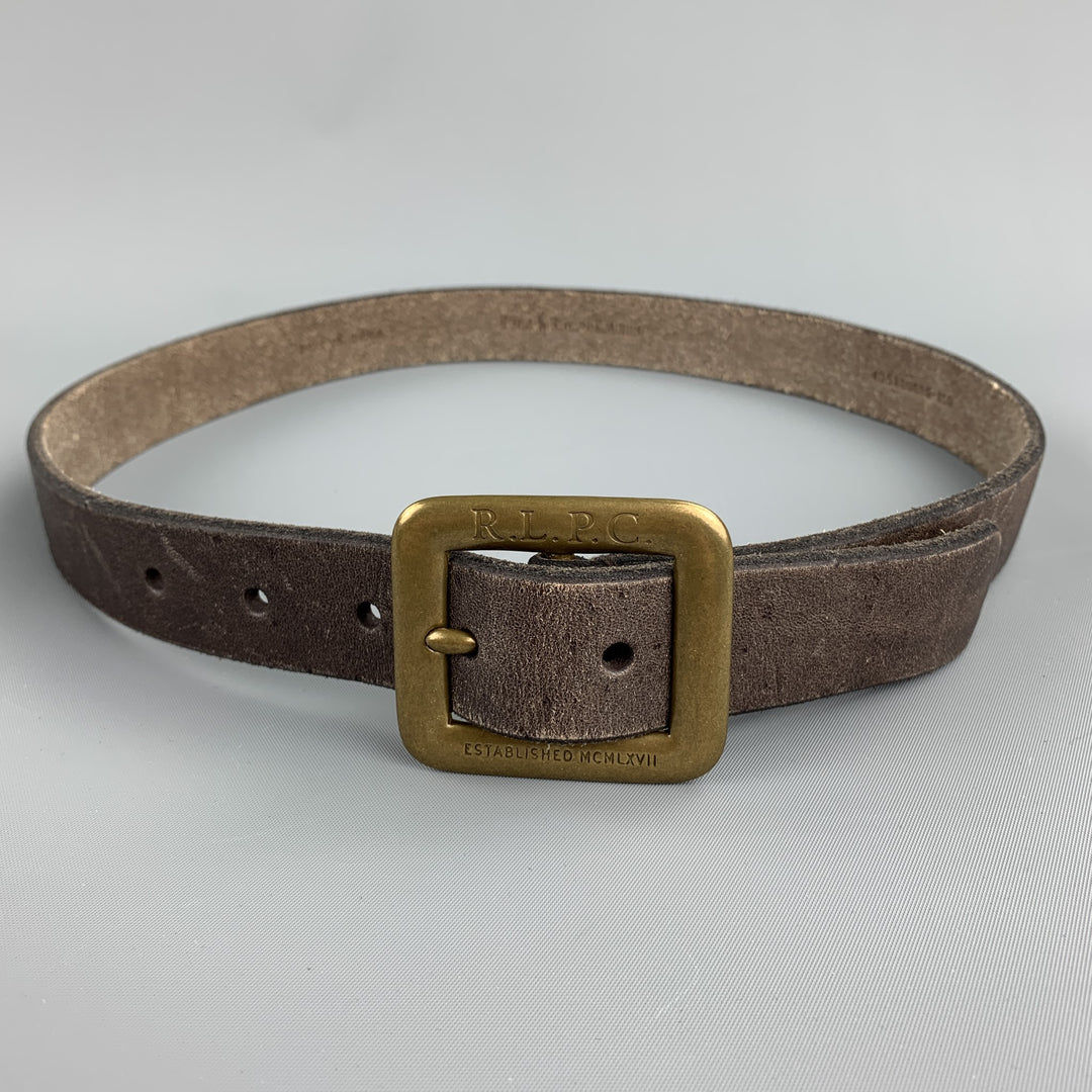RALPH LAUREN Cinturón de cuero marrón antiguo talla 32