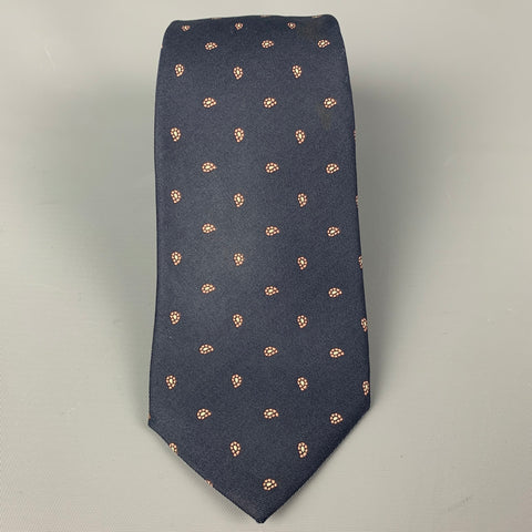 BERT PULITZER Navy Pink Paisley Silk Tie