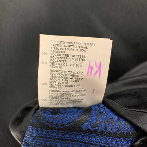 DSQUARED2 Size 38 Blue Black Jacquard Polyester Silk Sport Coat