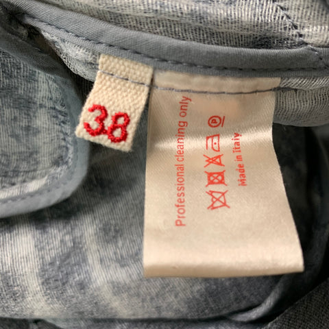 MARNI Talla 2 Vestido de manga corta jaspeado de seda de poliéster gris plateado