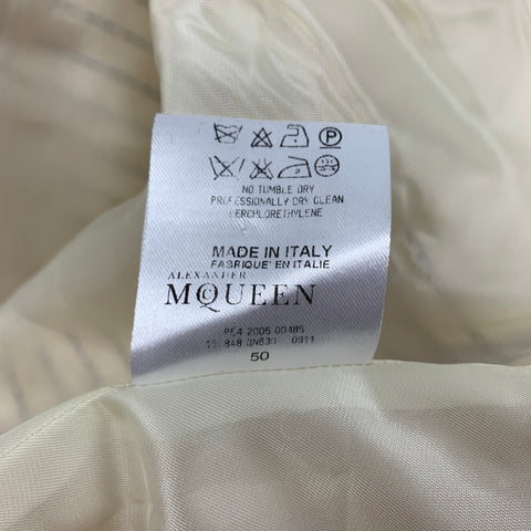 ALEXANDER MCQUEEN Size 40 Beige Jacquard Silk Buttoned Vest