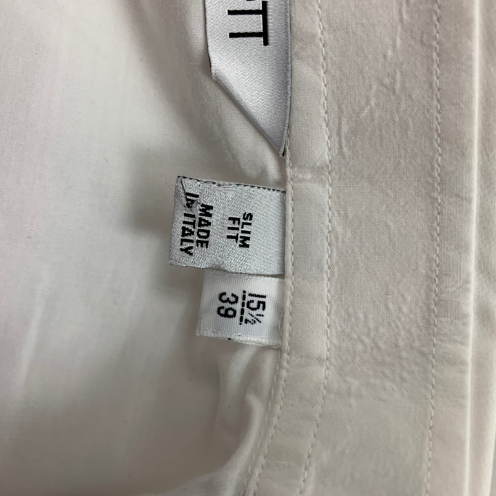 NEIL BARRETT Size S White Grey Ombre Cotton Hidden Placket Long Sleeve Shirt