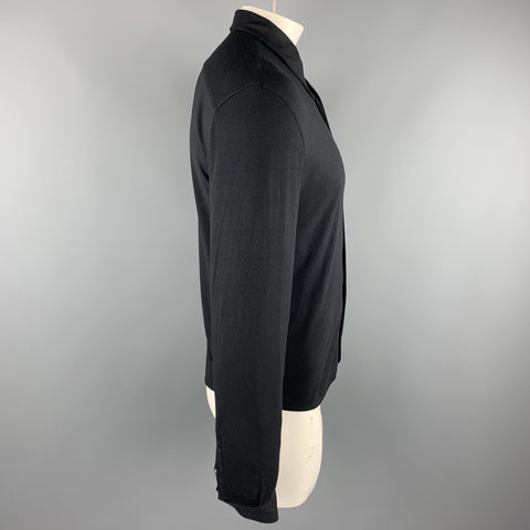 DOLCE & GABBANA Size L Black Cotton Blend Long Sleeve Shirt