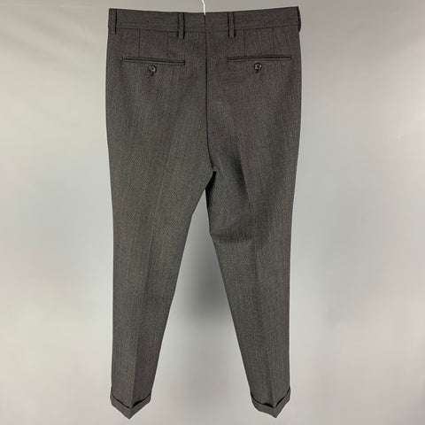 TOM FORD Size 32 Gray Heather Mohair Wool Pleated Dress Pants