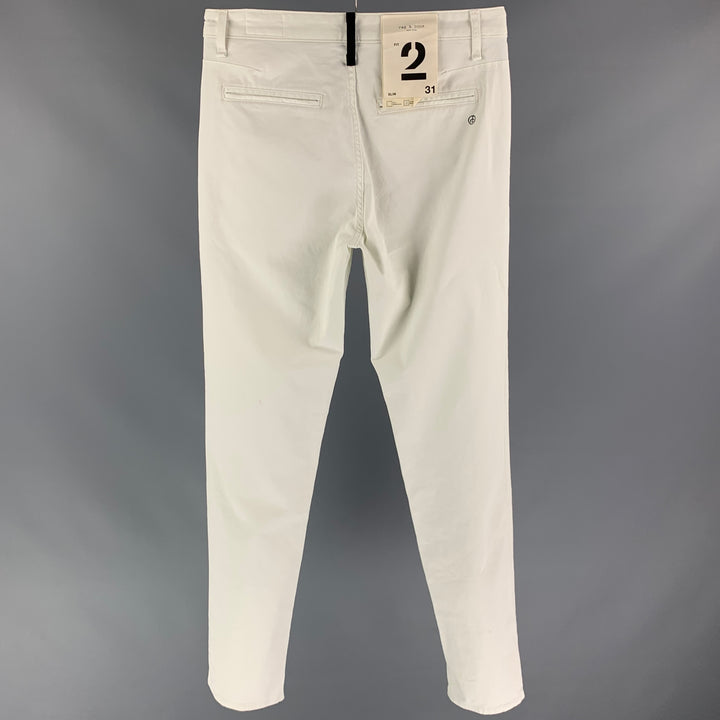 RAG & BONE Size 31 Off White Cotton Slim Chino Casual Pants