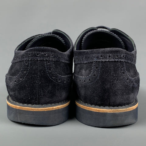 LOUIS VUITTON Taille 11 Chaussures à lacets en cuir perforé bleu marine
