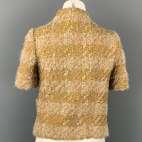 TARA JARMON Taille 4 Veste en mélange de laine boucle beige et crème