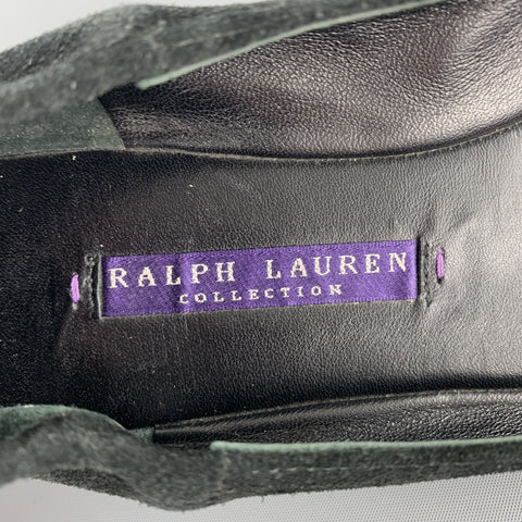 COLECCIÓN RALPH LAUREN Talla 7 Zapatos planos con lazo de ante negro