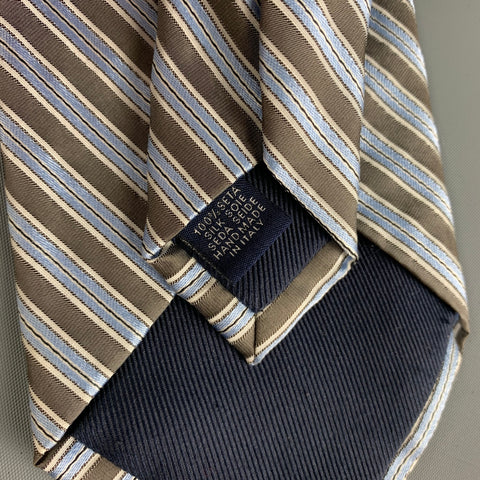 WILKES BASHFORD Corbata de seda con rayas diagonales en verde y azul