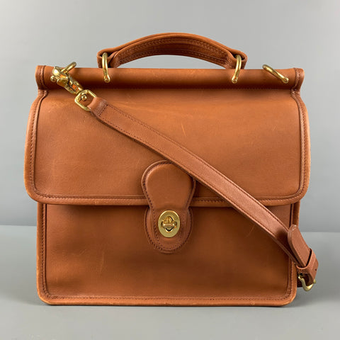 Vintage COACH Tan Leather Cross Body Handbag