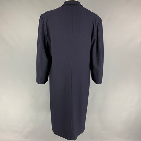 YOHJI YAMAMOTO Size S Navy Wool Oversized Coat