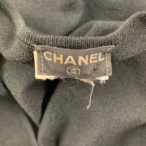 CHANEL Size M Black 3/4 Sleeves Pullover