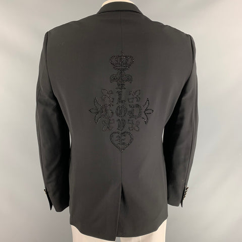 FAITH CONNEXION  Size L Black Rhinestone Sport Coat