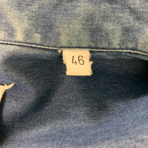 MAISON MARTIN MARGIELA Size S Blue Chambray Cotton One pocket Long Sleeve Shirt
