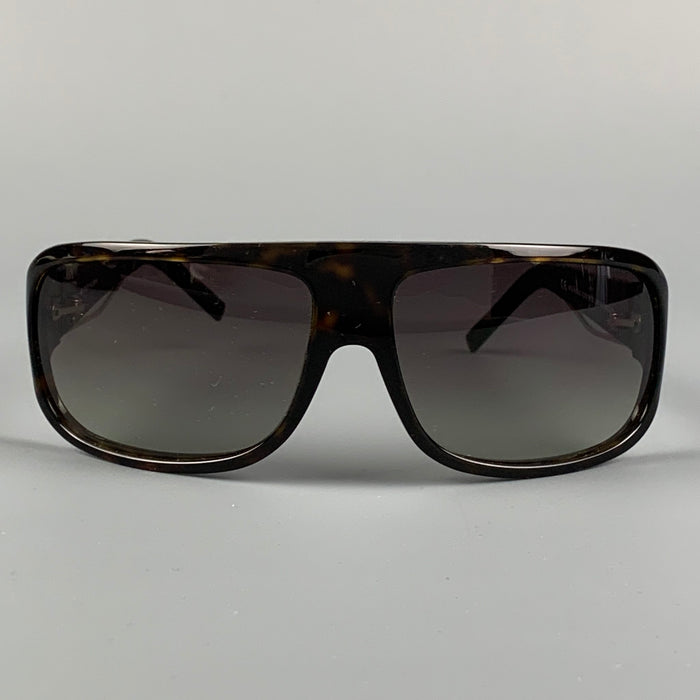 DIOR HOMME Lunettes de soleil à cravate noire en acétate marron
