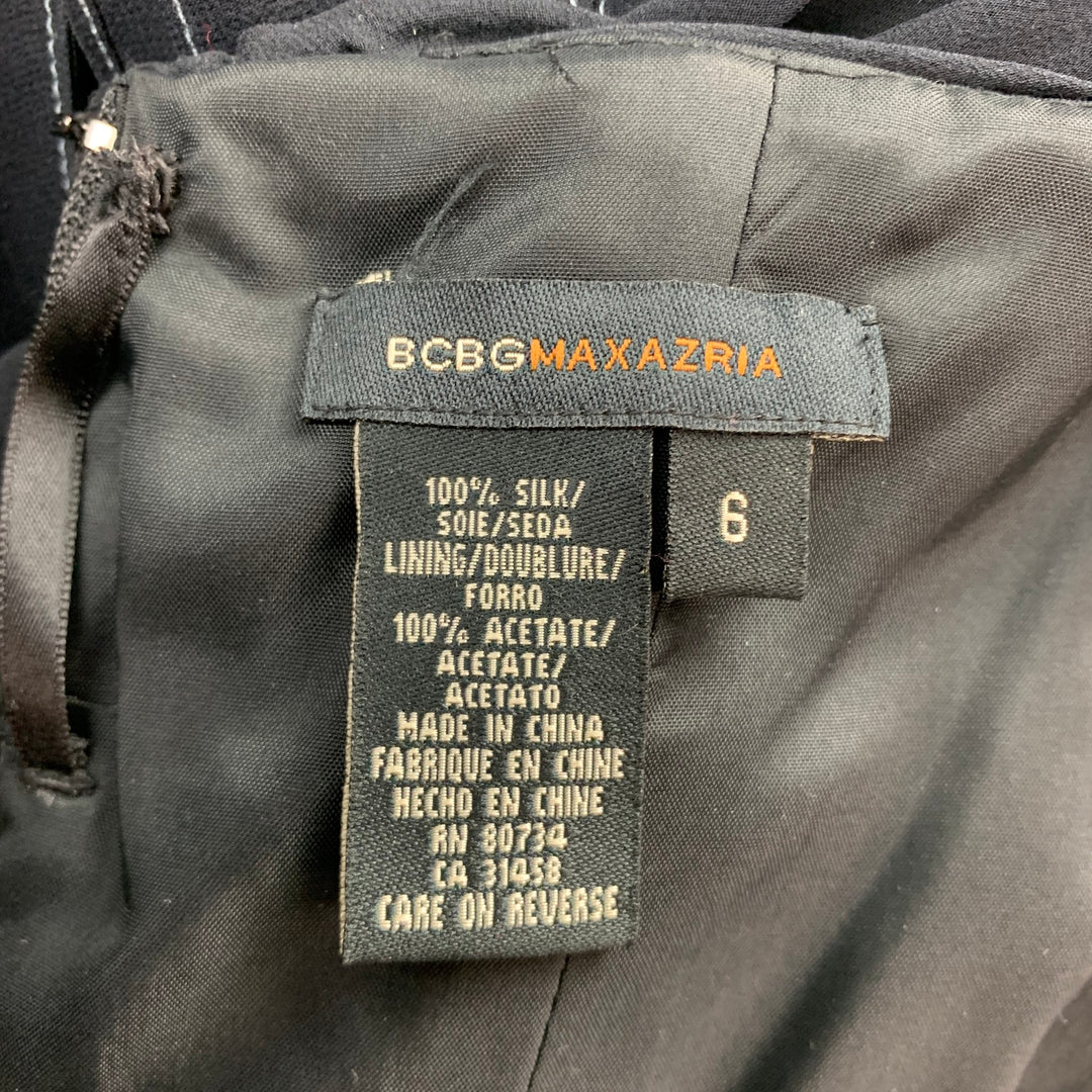 BCBGAXAZRIA Talla 6 Vestido de cóctel de seda de gasa degradado negro