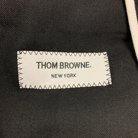 THOM BROWNE Size 38 Black Notch Lapel Sport Coat