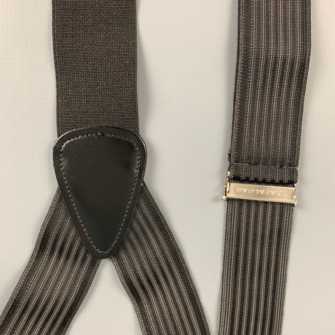 TRAFALGAR Black Grey Stripe Suspenders