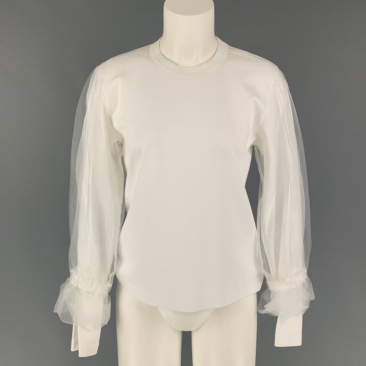 NOIR KEI NINOMIYA Size S White Cotton Polyester Pullover