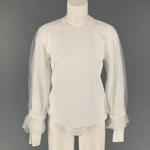 NOIR KEI NINOMIYA Jersey Blanco Algodón Poliéster Talla S