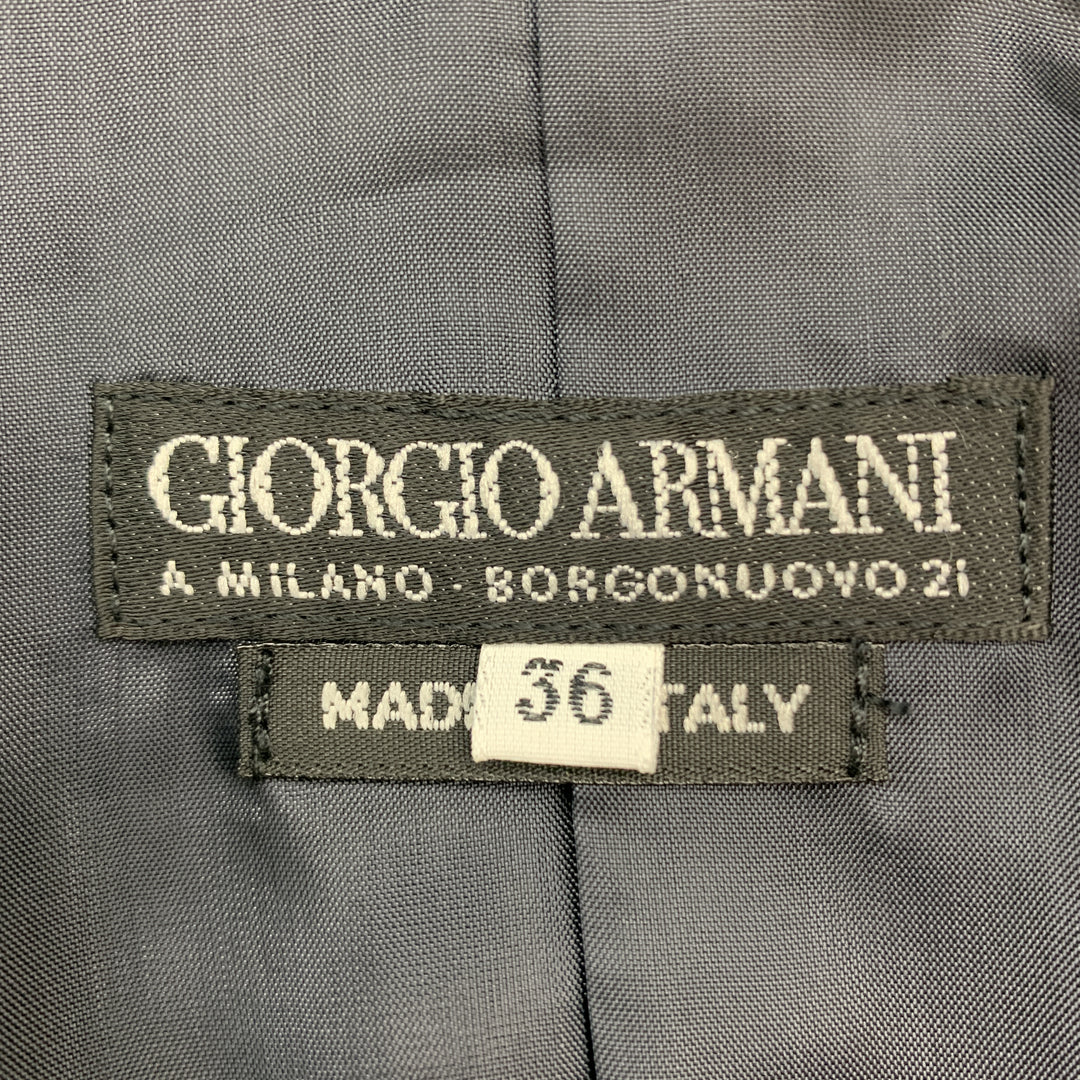 GIORGIO ARMANI Size 0 Navy Jacquard V Neck Jacket