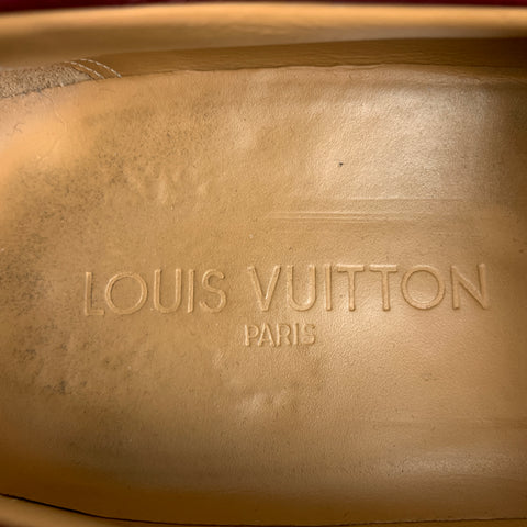 LOUIS VUITTON Size 10 Burgundy Leather Square Toe Loafers