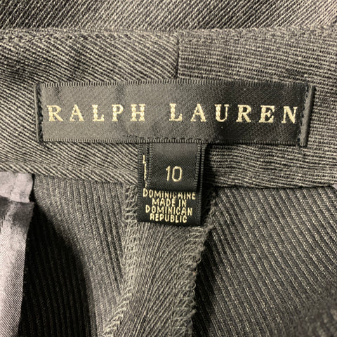 RALPH LAUREN BLACK LABEL Size 10 Grey Wool &  Elastane Dress Pants