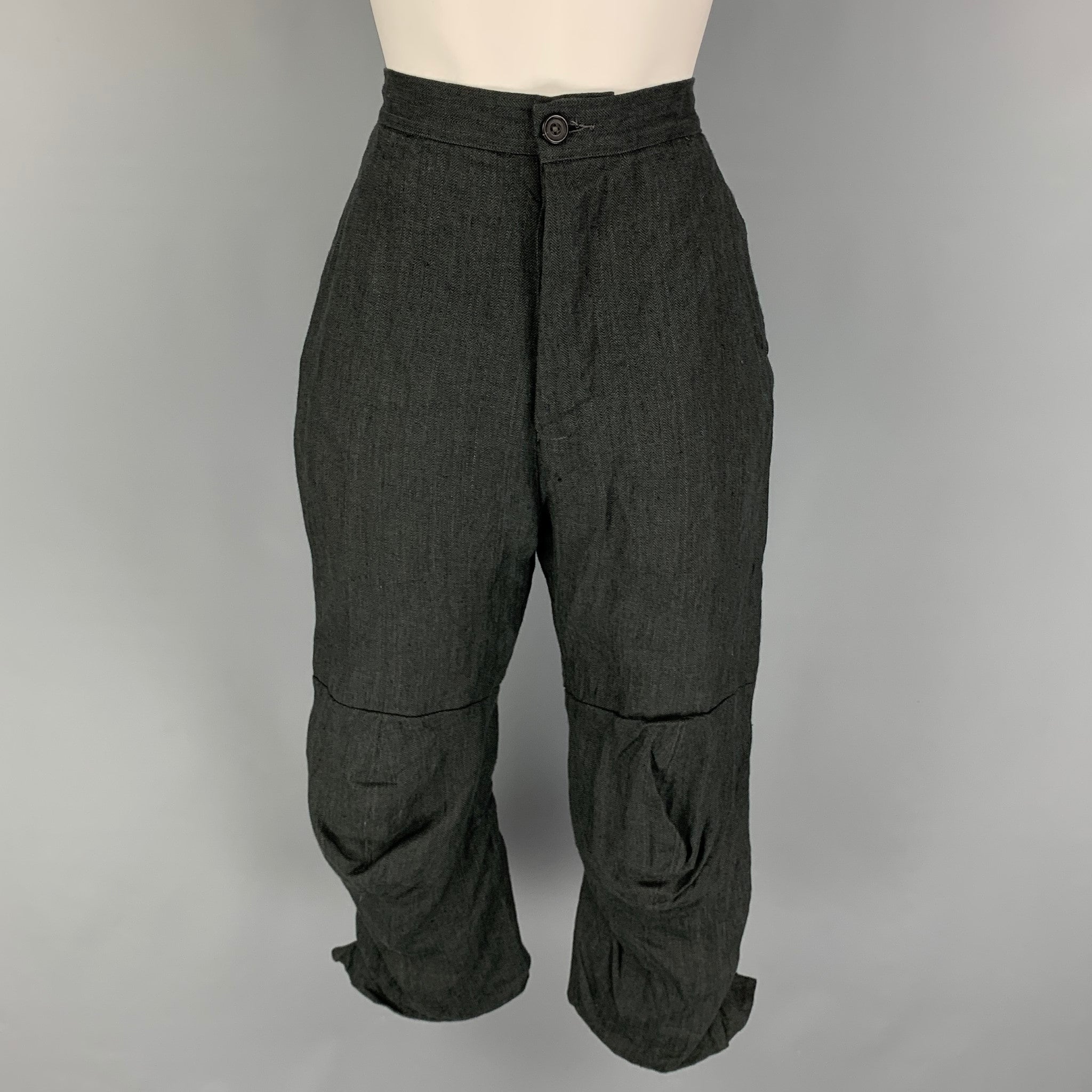 PAUL HARNDEN Size S Gray Linen High Waisted Dress Pants – Sui