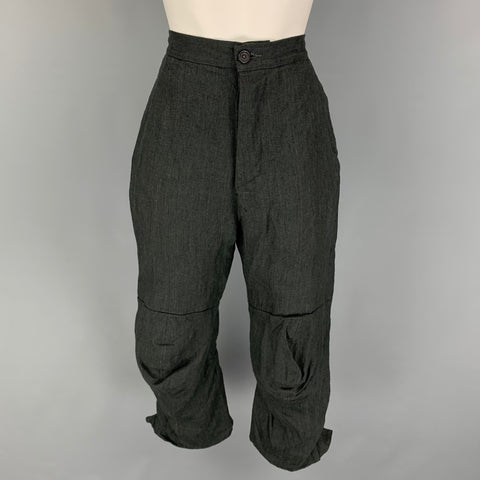 PAUL HARNDEN Size S Gray Linen High Waisted Dress Pants