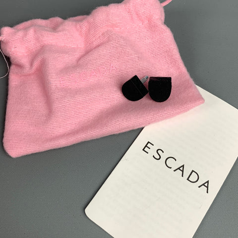 ESCADA Taille 9 Noir Argent Soie Strass Sandales Bride Cheville